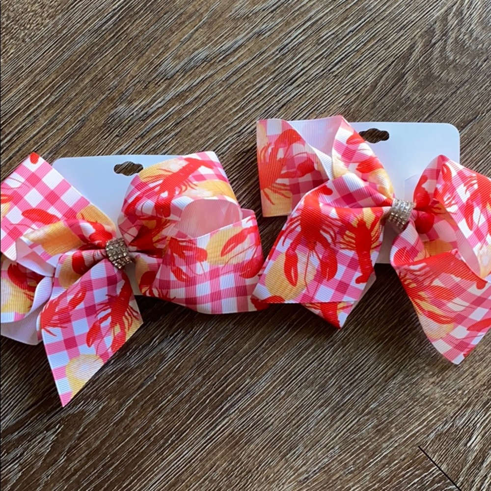 Girls HAIR CRAWFISH PRINT HAIR BOWS .